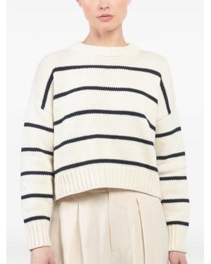 Jenni Kayne Striped Crew-Neck Jumper - Natural