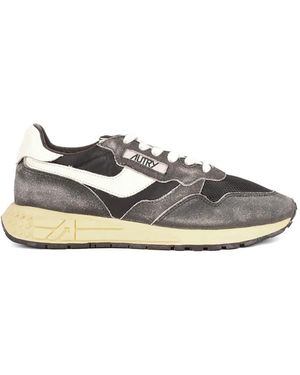 Autry Reelwind Low Distressed Mesh-Panel Trainers - White