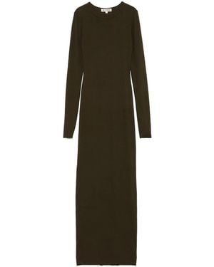 ÉTERNE Longsleeved Crew-Neck Maxi Dress - Green
