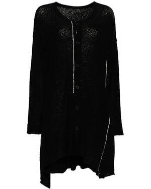 Yohji Yamamoto Asymmetric Knitted Dress - Black