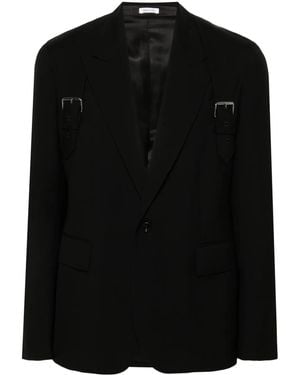 McQueen Wool Harness-Detail Blazer - Black