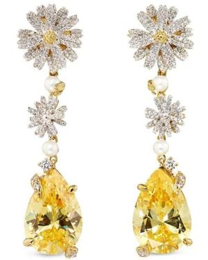 Anabela Chan 14Kt Daisy Goldohrringe Mit Weißen Diamanten Und Süßwasserperlen - Mettallic