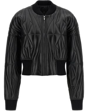 Rick Owens X Moncler Quilted Leather Bomber Jacket - Black