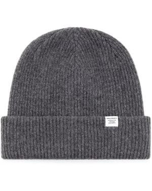 Norse Projects Gerippte Beanie - Grau