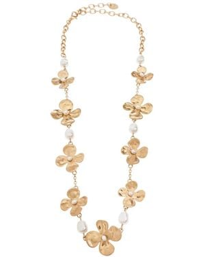 Cult Gaia Collana Lucky Floreale Con Perle Sintetiche - Bianco