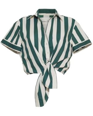 Cara Cara Asbury Striped Tie-Front Shirt - Green