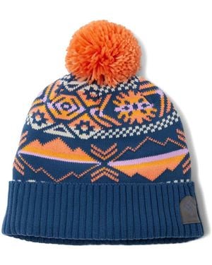 Columbia Pom-Pom Patterned Beanie - Blue