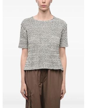 Jil Sander Knitted Short-Sleeve T-Shirt - Grey