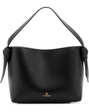 La Portegna Paulita Leather Shoulder Bag - Black