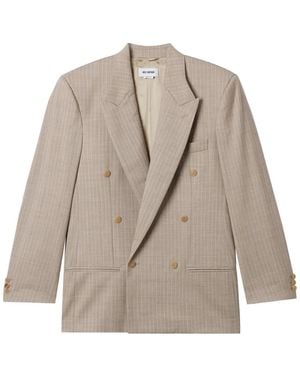 Hed Mayner Double-Breasted Pinstripe Blazer - Natural