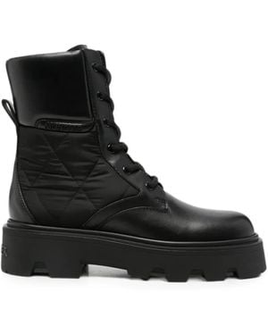 Moncler Aurea Leather Boots - Black