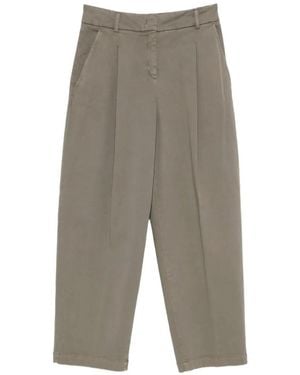 Via Masini 80 Pleated Straight-Leg Trousers - Grey