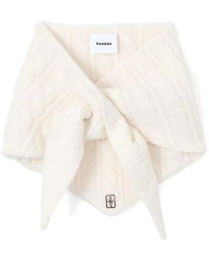 Sandro Kabelgebreide Bandana - Wit