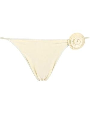 LaRevêche Ashar Floral-Appliqué Bikini Bottoms - Natural