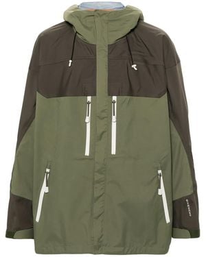 Givenchy Colour-Block Hooded Jacket - Green