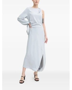 Samsøe & Samsøe One-Shoulder Tie-Cuff Dress - White