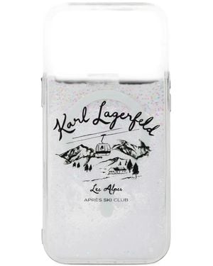 KARL LAGERFELD Coque Pour Iphone 17 Pro Apres Ski À Paillettes - White