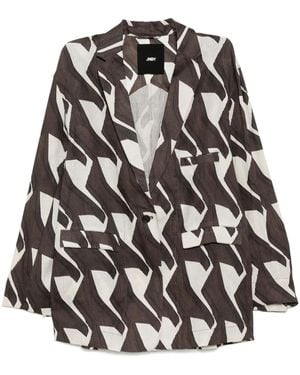 JNBY Blazer Imprimé À Design Ouvert Devant - Black