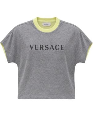 Versace T-Shirt Im Layering-Look - Grau