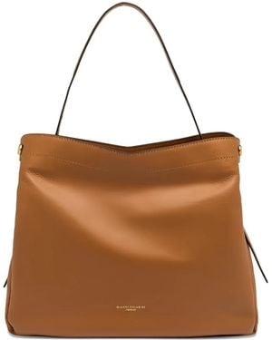 Gianni Chiarini Ottavia Buttoned Leather Tote Bag - ブラウン