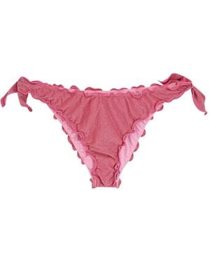 MC2 Saint Barth Moon Drawstring Ruffled Bikini Bottoms - Pink