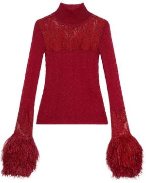 Blumarine Top Con Finitura - Rosso