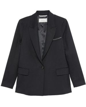 Peserico Single-Breasted Tailored Blazer - Black