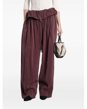 Chloé Paperbag-Waist Palazzo Pants - Paars