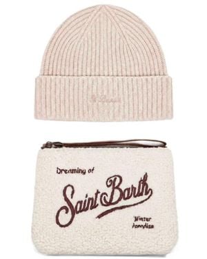 MC2 Saint Barth Teddy Pochette And Beanie Set - Bianco