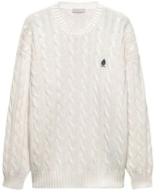 Prada Cotton Crew-Neck Jumper - White