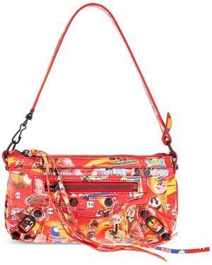 Balenciaga Le City Schultertasche Mit Grafischem Print - Rot