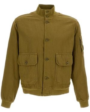 C.P. Company Broken Twill Lens Bomber Jacket - Green