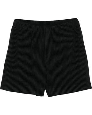 Homme Plissé Issey Miyake Plissierte Shorts - Schwarz