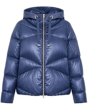 Herno Quilted Hooded Puffer Jacket - Blue