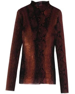Jean Paul Gaultier Fitted Long-Sleeved Top With Snake Print - Purple