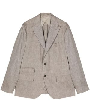 Peserico Notched-Lapels Single-Breasted Blazer - Grey