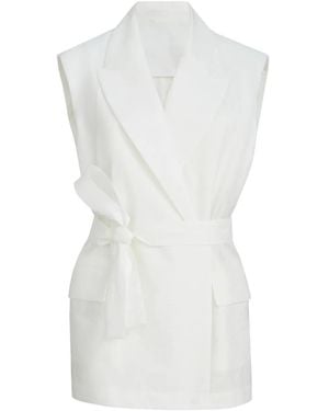 Brunello Cucinelli Belted Gilet - White