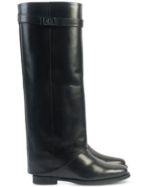 Via Roma 15 Buckle-Detail Leather Boots - Black