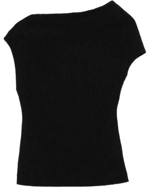 TOTEME One-Shoulder Ribbed Vest - Black