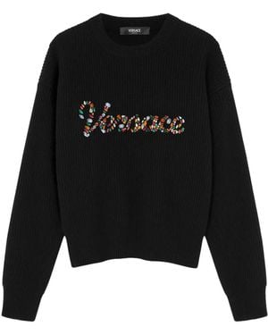 Versace Embroidered Sweater - Black