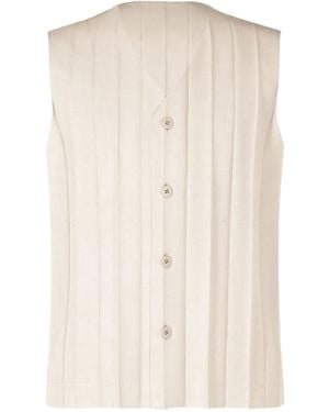 Homme Plissé Issey Miyake Pleated Sleeveless Vest - Natural