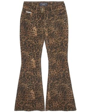 Juicy Couture Animal-Print Flared Jeans - Brown