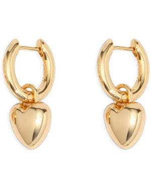 Bimba Y Lola Heart Charm Hoop Earrings - Metallic