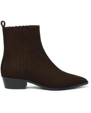 SCAROSSO Olivia Pointed-Toe Chelsea Boots - Brown