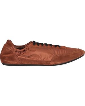 Prada Collapse Suede-Panelling Sneakers - Brown