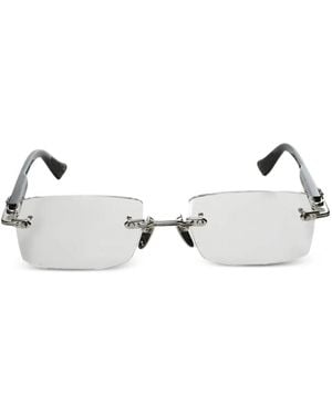 Chrome Hearts Rimless Rectangular-Frame Sunglasses - White