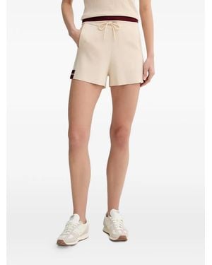 Guess Drawstring Logo-Embroidered Shorts - Natural