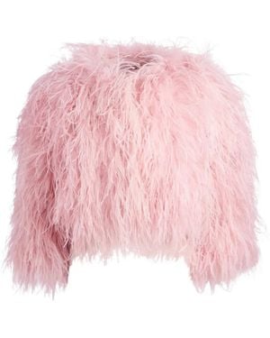 Alice + Olivia Kidman Feathered Jacket - Pink