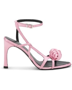 ROTATE BIRGER CHRISTENSEN Knot Satin Sandals - Pink