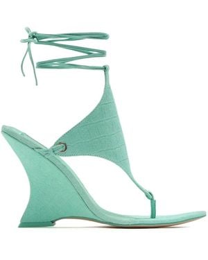 Naked Wolfe Rampage Wildledersandalen Mit Kroko-Effekt - Grün